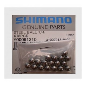 Фото Шарики для подшипников Shimano, стальные, 1/4", 18 штук,  Y00091310