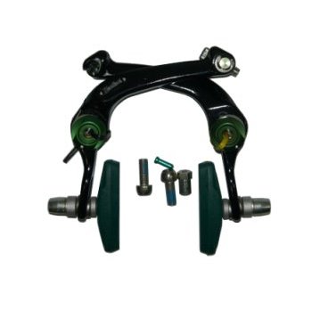 Тормоз TBS BMX Diatech "Hombre" U-Brake, задний, чёрно-зелёные колодки, AD-996 "CORDO",BK
