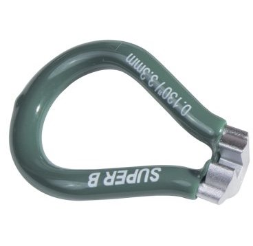 Ключ для спиц SUPER B 5550 , 0.130"(European), зеленый, 5550