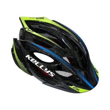 Велошлем KELLYS SCORE, черный/синий/лайм, Helmet SCORE