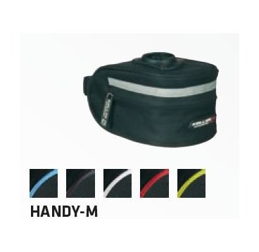 Фото Велосумка под седло KELLYS HANDY-M, обьём 0.7л, быстросъёмное крепление, чёрная с чёрной полоской, Saddle Bag HANDY