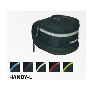 Фото Велосумка под седло KELLYS HANDY-L, объем 1.4л, быстросъёмное крепление, чёрная с чёрной полоской, Saddle Bag HANDY