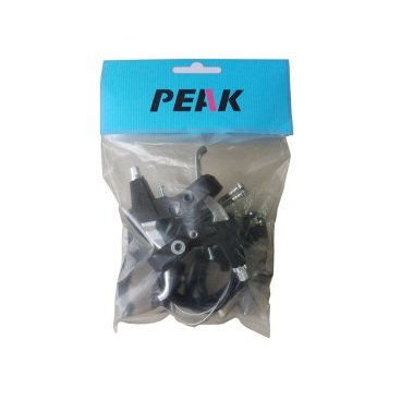 Тормоза PEAK, V-brake в сборе, комплект: алюминиевые тормоза, алюминиевые ручки, тросы с рубашками, ZTB17825