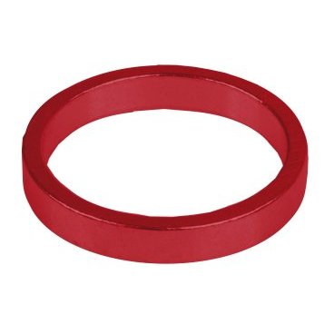 Рулевой спейсер M-WAVE (проставочное кольцо), спорт, 1 1/8",  5 мм, алюминий, красный, 5-390643