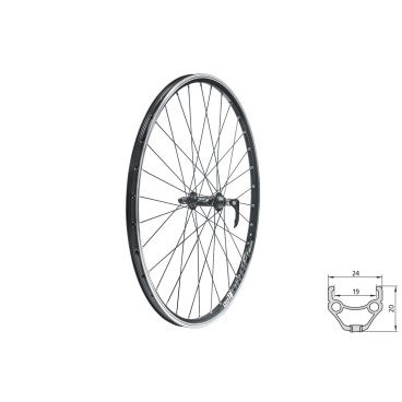 Фото Колесо велосипедное переднее KELLY'S KLS DRAFT, 27.5", двойной обод 32Н, с эксцентриком, черное
