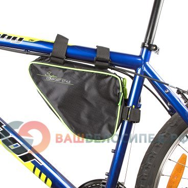 Сумка под раму велосипеда Vinca Sport, карман для телефона внутри,270*220*65мм,зеленый,FB 05-1 green
