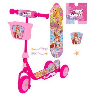 Самокат Toymart с корзиной Winx, звонок, розовый, кикборд, материал: сталь, до 40 кг, ST-PL-WINX/157979