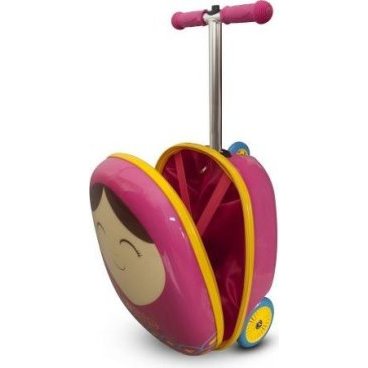Самокат-чемодан Zinc Betty, розовый, складной, трёхколёсный, детский, до 50 кг, ZC04092