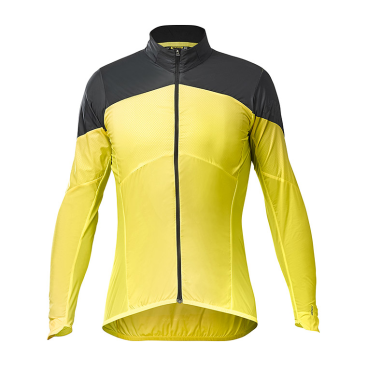 Фото Куртка велосипедная MAVIC COSMIC Wind SL, желтая-черная 2019, 401796