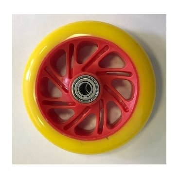 Фото Колеса Vinca Sport желто-красные для детского самоката (110мм - 2шт., 80мм - 1шт.), PW yellow/red