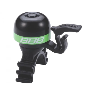 Фото Звонок велосипедный BBB MiniFit, черный/зеленый, BBB-16