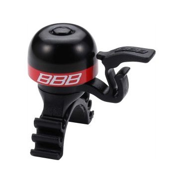 Звонок велосипедный BBB MiniFit, черный/красный, BBB-16