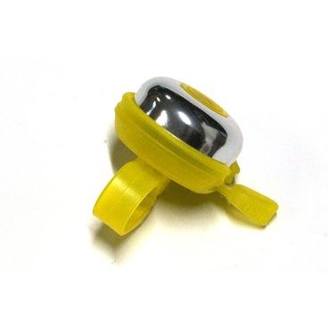 Фото Звонок велосипедный JOY KIE алюминий - пластик база, диаметр 45мм, желтая база, 33AD-03 yellow