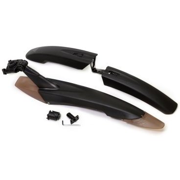 Крылья велосипедные TRIX, комплект, 26-29", пластик, ширина 90 мм, черно-коричневые, XGNB-065