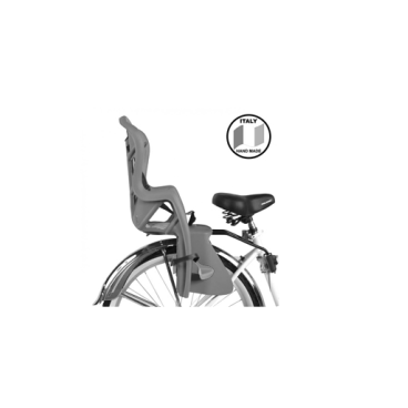 Детское велокресло BELLELLI B-One Standard, на подседельную трубу, серебристое с черной вставкой, до 22 кг, 01B1S00007