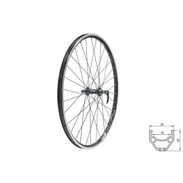 Фото Колесо велосипедное KLS DRAFT 28/29", заднее, двойной обод, 32Н, 8-10 скоростей, с эксцентриком, черное