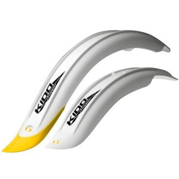 Крылья Simpla KIDO SDL 20'', для детских велосипедов, белые с желтым наконечником, S25.2BY