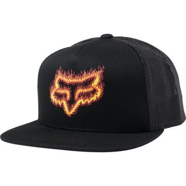Фото Бейсболка Fox Flame Head Snapback Hat Black/Orange, 2020, 23683-016-OS