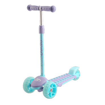 Самокат детский TechTeam Lambo, 3-х колесный, светящиеся колеса, фиолетовый/бирюзовый, 2020, TT000240