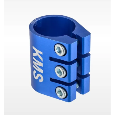 Зажим "KMS", 3 болта, для трюковых самокатов, синий, FWD806106-2