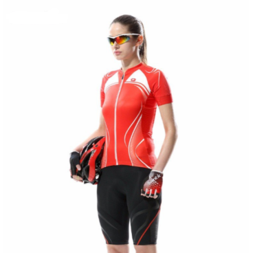 Велокомплект Santic, женский. короткий рукав, размер XL, черно-красный, L5C02078RXL