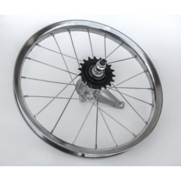 Фото Колесо велосипедное TBS, 12", заднее, обод одинарный, алюминий, серебристый, втулка тормозная, ZVO21255