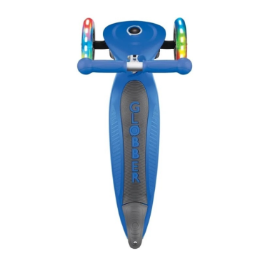 Самокат Globber PRIMO FOLDABLE LIGHTS, трехколесный, складной, светящиеся колеса, синий, 432-100