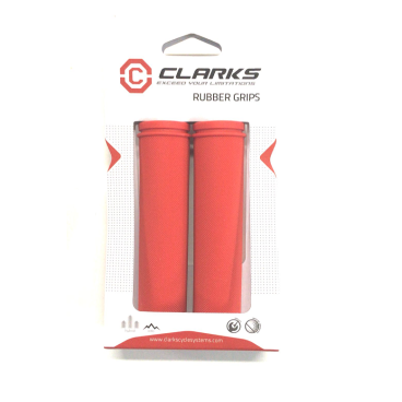 Фото Грипсы велосипедные CLARK`S С98-130,  резина, 130 мм, красный, 3-379