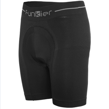 Фото Велотрусы Funkier Sestriere Seamless-Tech Boxer Shorts, с памперсом B9, черные, 2021, BSS6001-B9