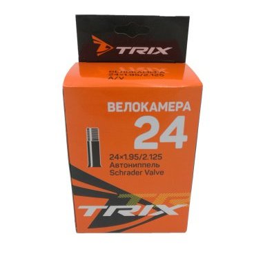 Камера велосипедная TRIX, 24x1.95/2.125 мм, автониппель, бутиловая, TBTX-24-195AV