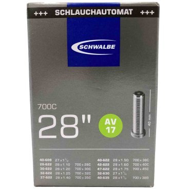 Велокамера Schwalbe AV17, 28"/27"х1 1/8-1.75, 28/47-609/635, Schraeder, 10400070.01