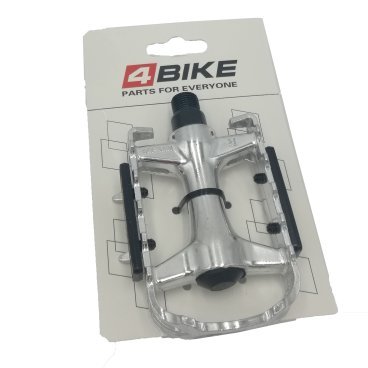 Педали велосипедные 4BIKE M512, полипропилен+алюминий, 118х81х24 мм, насыпные подшипники, ось сталь, ARV-M512
