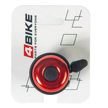 Фото Велозвонок 4BIKE BB3207-Red, алюминий, пластик, D-40 мм, красный, ARV100028