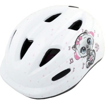 Шлем велосипедный Vinca Sport Kitty, детский, с рисунком, индивидуальная упаковка, белый