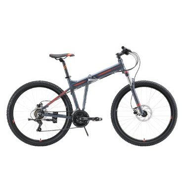 Фото Складной велосипед Stark Cobra 27.2 D 27.5", серый/черный/оранжевый, 2023, HQ-0010133