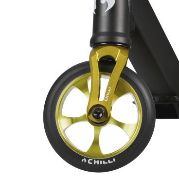 Самокат Chilli Pro Scooter Reaper Reloaded Rebel, детский, трюковый, 2022, желтый/черный, 117-5