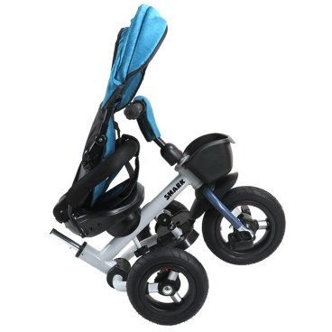 Детский велосипед Maxiscoo "Shark", трехколесный, складной, с мягким сидением и капюшоном, 2023