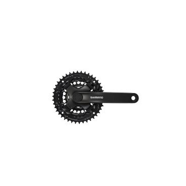 Фото Система шатунов велосипедная Shimano Tourney TY, 42/34/24T, 3x6/7/8 скоростей, 170мм, квадрат, черная, AFCTY301C244XL