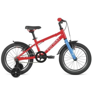 Фото Детский велосипед FORMAT Kids, 16", 1 скоростей, с приставными колесами, 2022, VX23145