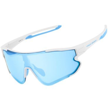 Очки велосипедные Vinca Sport, матово-бело-голубая оправа, голубые линзы, VG 548 white/blue